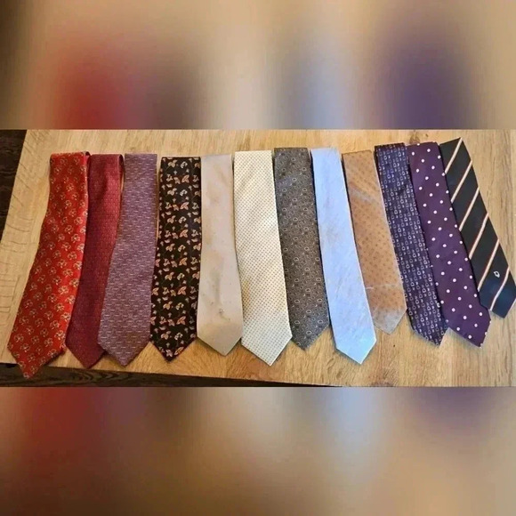 Lot of 12 Designer Ties: Dior Gucci Burberry Celine J. Crew
